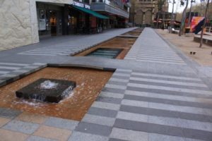 Long Linear water feature designed by Denise Sullivan